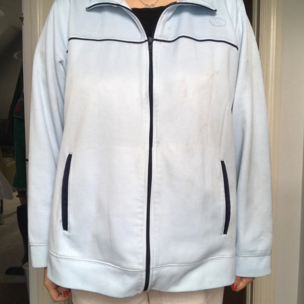 cozy baby blue zip up